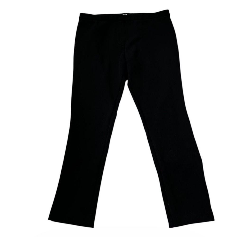 Theory Black Tailored Textured Straight Leg Crop Pants Size 6 | 0354